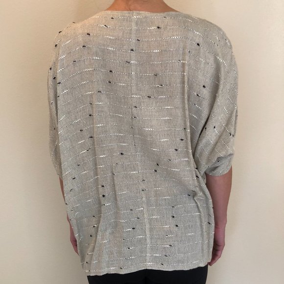 Vintage 80s V Max by Arthur Max Oversized Dolman Sleeve Beige Top EUC - Picture 4 of 6